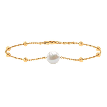Cultured 7.48 Carat Freshwater Pearl Chain Bracelet