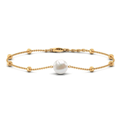 Cultured 7.48 Carat Freshwater Pearl Chain Bracelet
