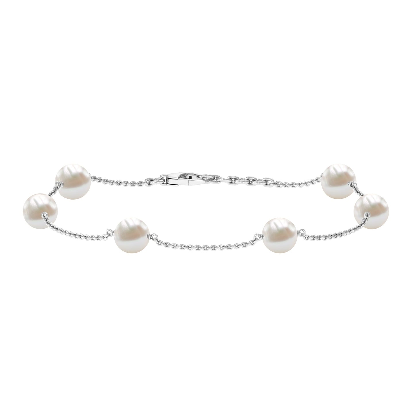 Real Freshwater Pearl Station Bracelet for Women