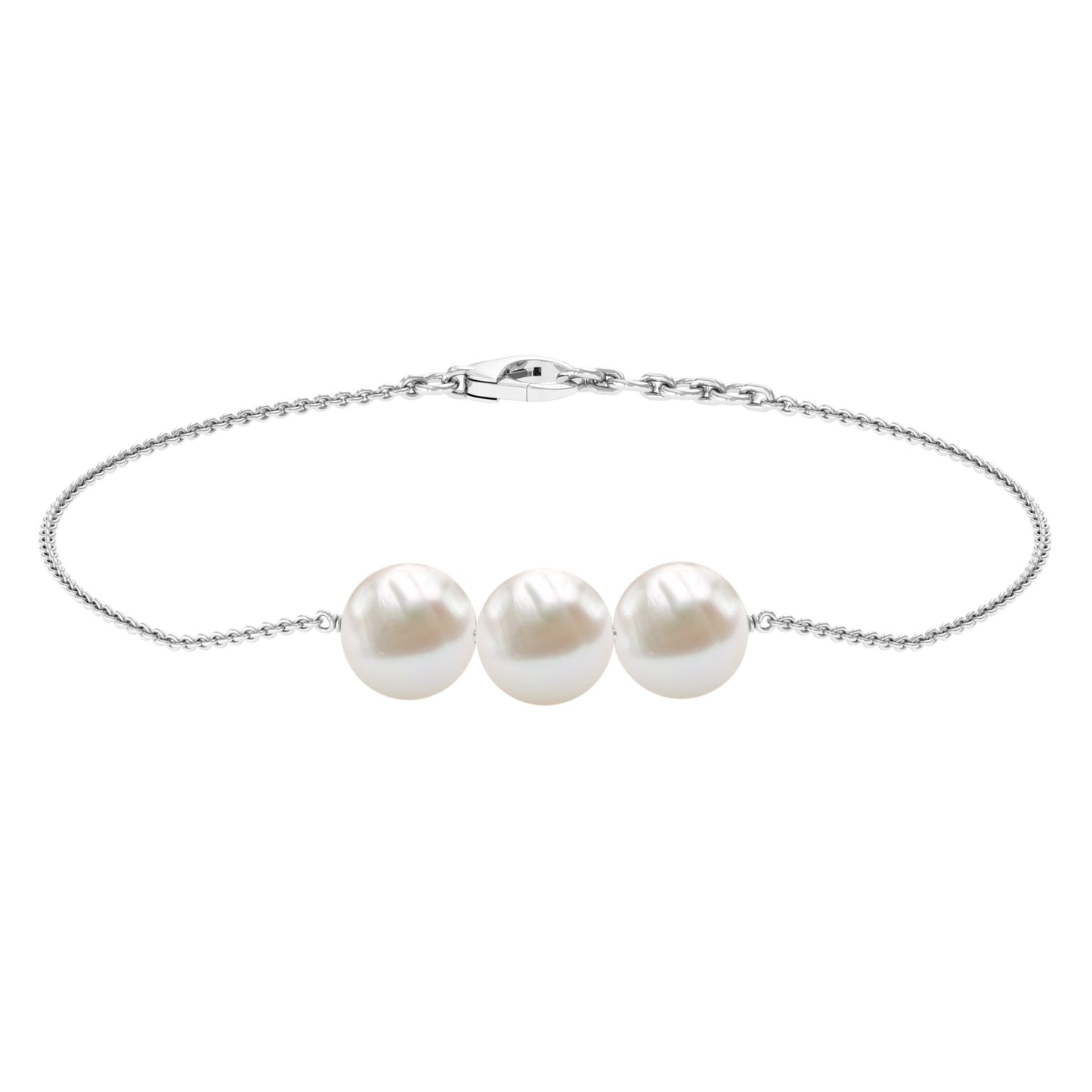 Cultured Freshwater Pearl 3 Stone Bracelet for Women