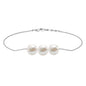 Cultured Freshwater Pearl 3 Stone Bracelet for Women