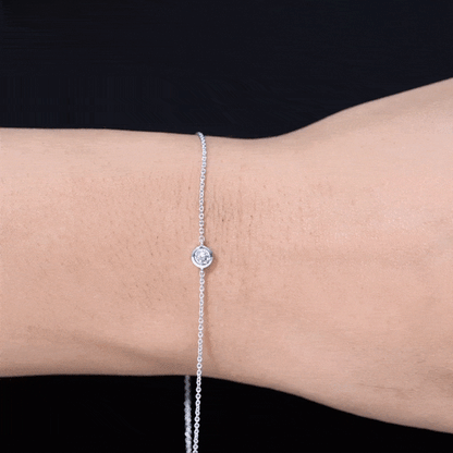 Bezel Set Lab Grown Diamond Solitaire Bracelet