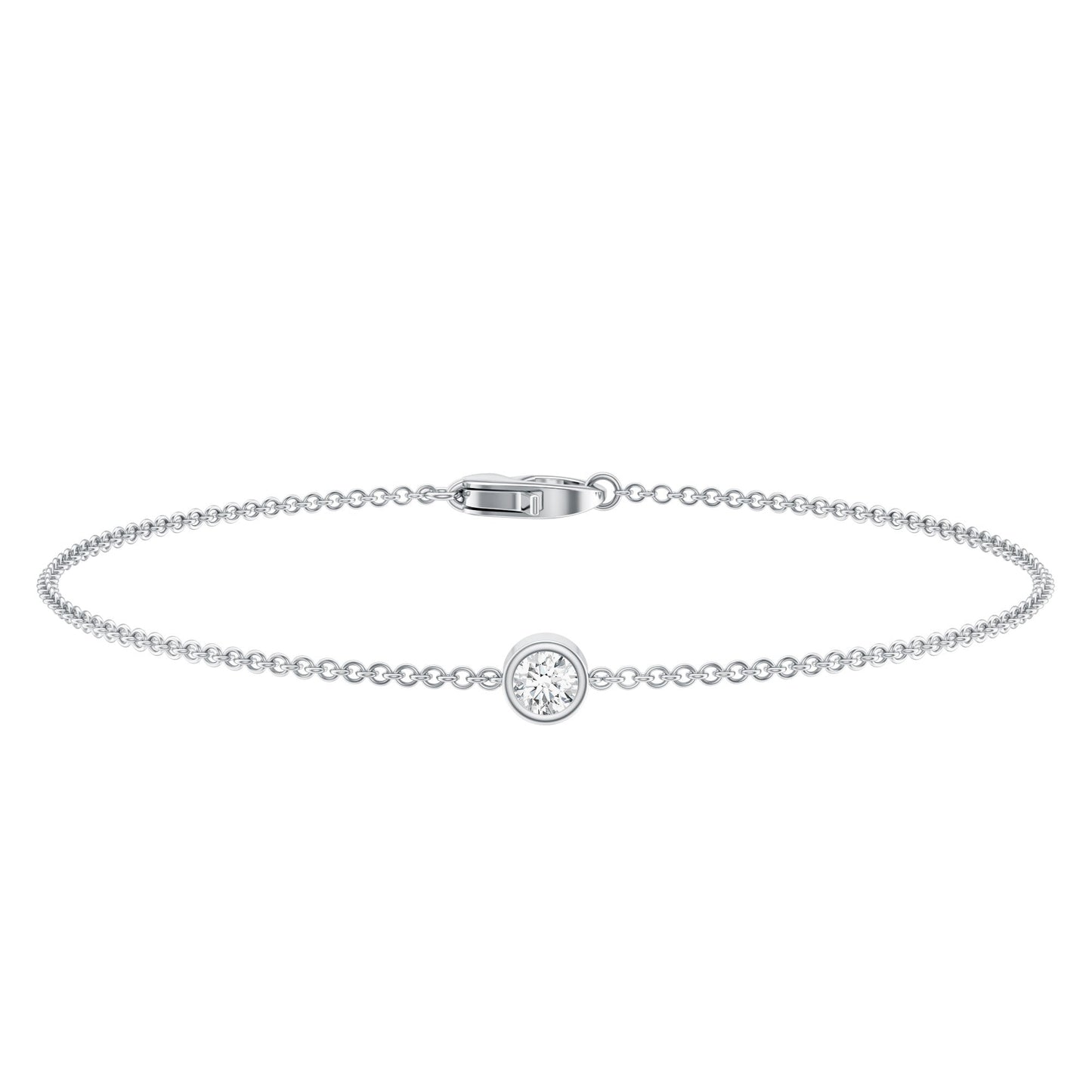 Bezel Set Lab Grown Diamond Solitaire Bracelet