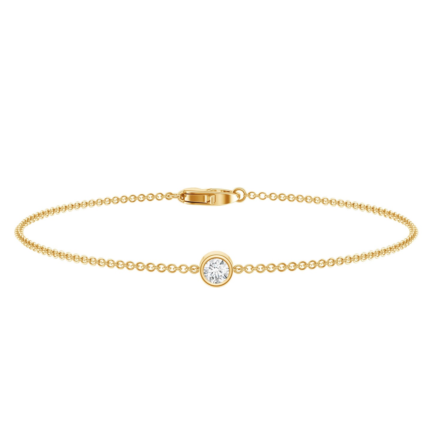 Bezel Set Lab Grown Diamond Solitaire Bracelet