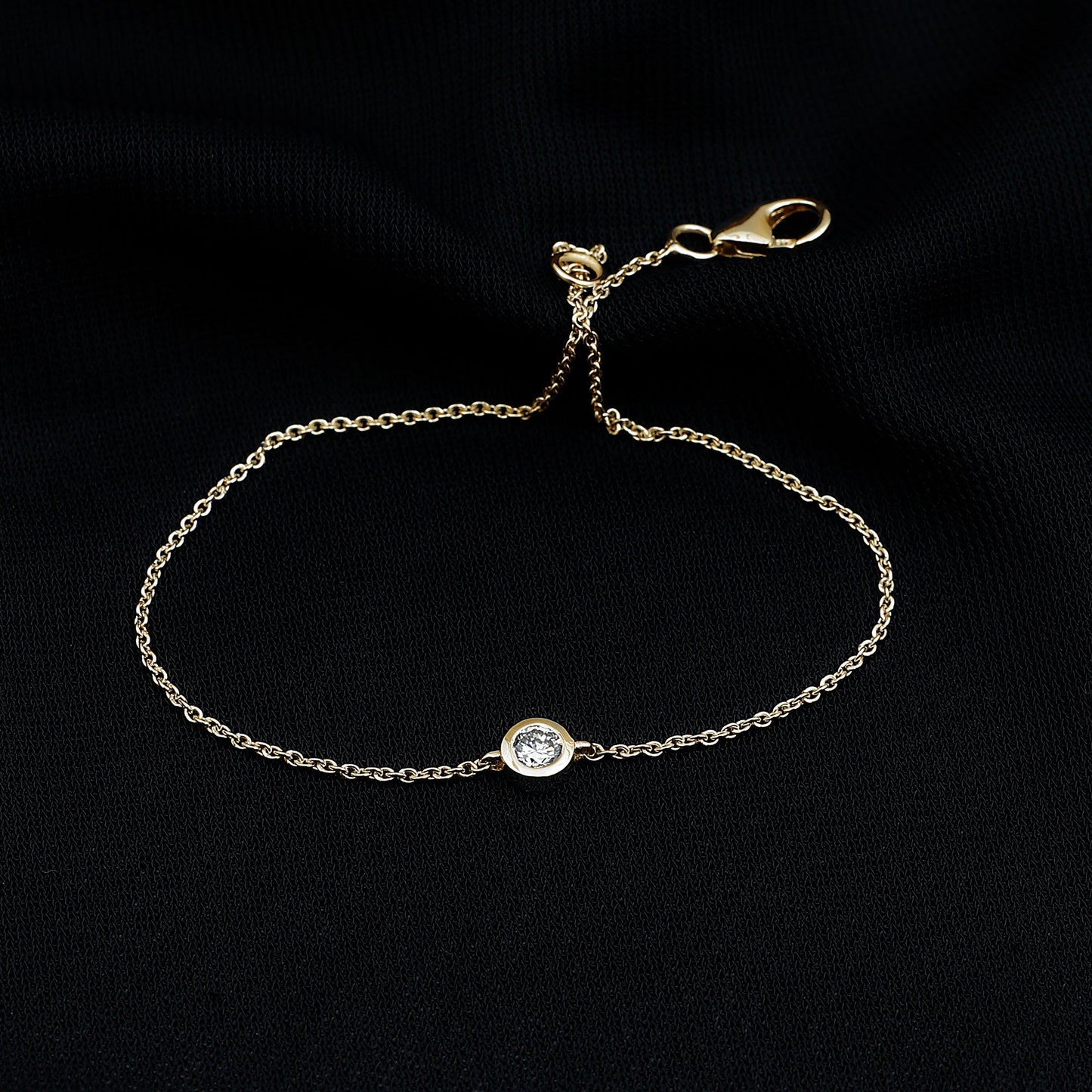Bezel Set Lab Grown Diamond Solitaire Bracelet