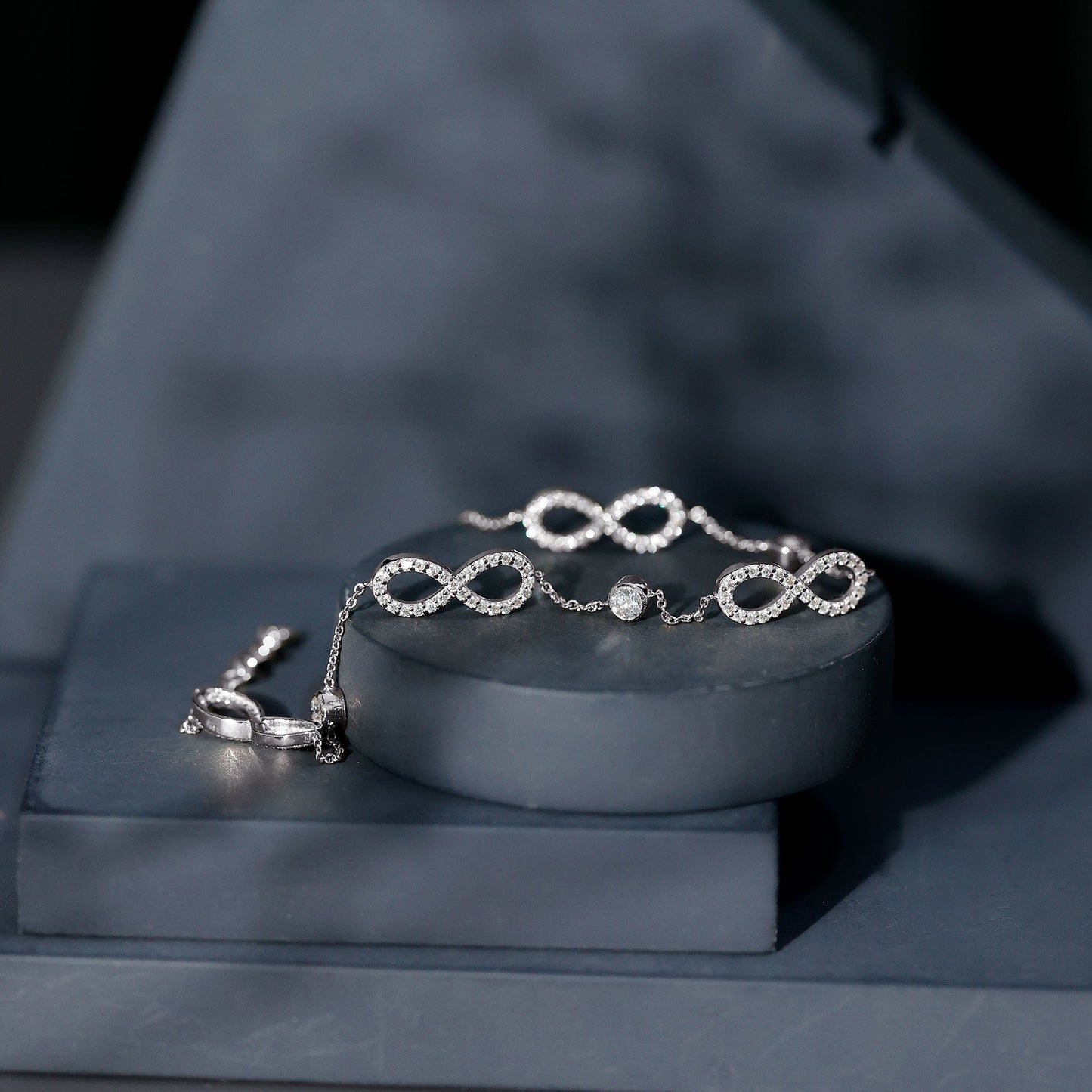Certified Moissanite Infinity Chain Bracelet