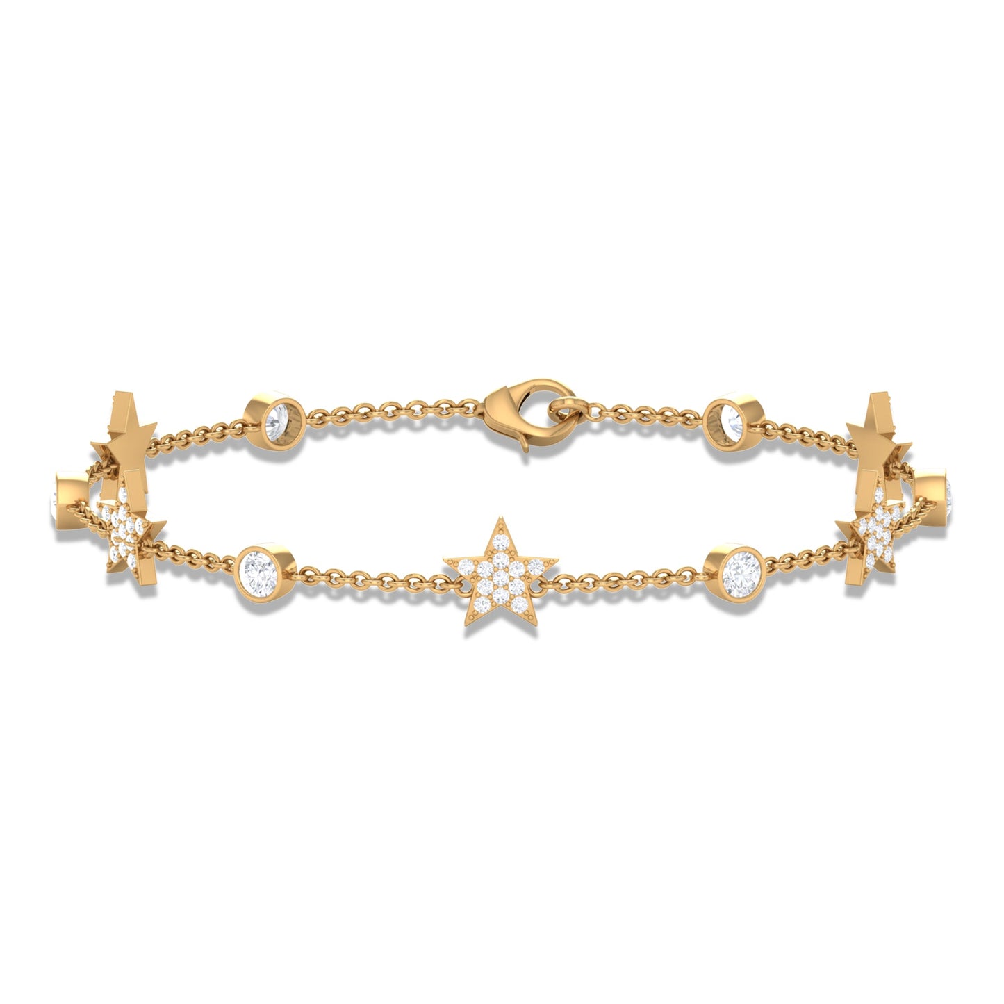 Certified Moissanite Station Star Bracelet for Women