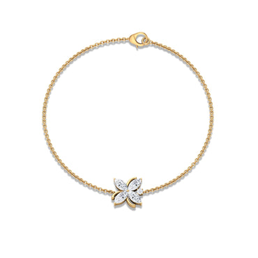 Certified Moissanite Flower Chain Bracelet for Women