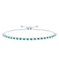 Certified Lab Grown Diamond and Emerald Bolo Bracelet For Wedding