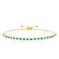 Certified Lab Grown Diamond and Emerald Bolo Bracelet For Wedding