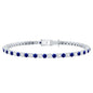 Certified Lab Grown Diamond and Sapphire Wedding Tennis Bracelet