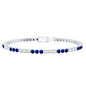 Prong Set Lab Grown Diamond Sapphire Eternity Tennis Bracelet