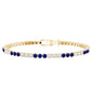 Prong Set Lab Grown Diamond Sapphire Eternity Tennis Bracelet