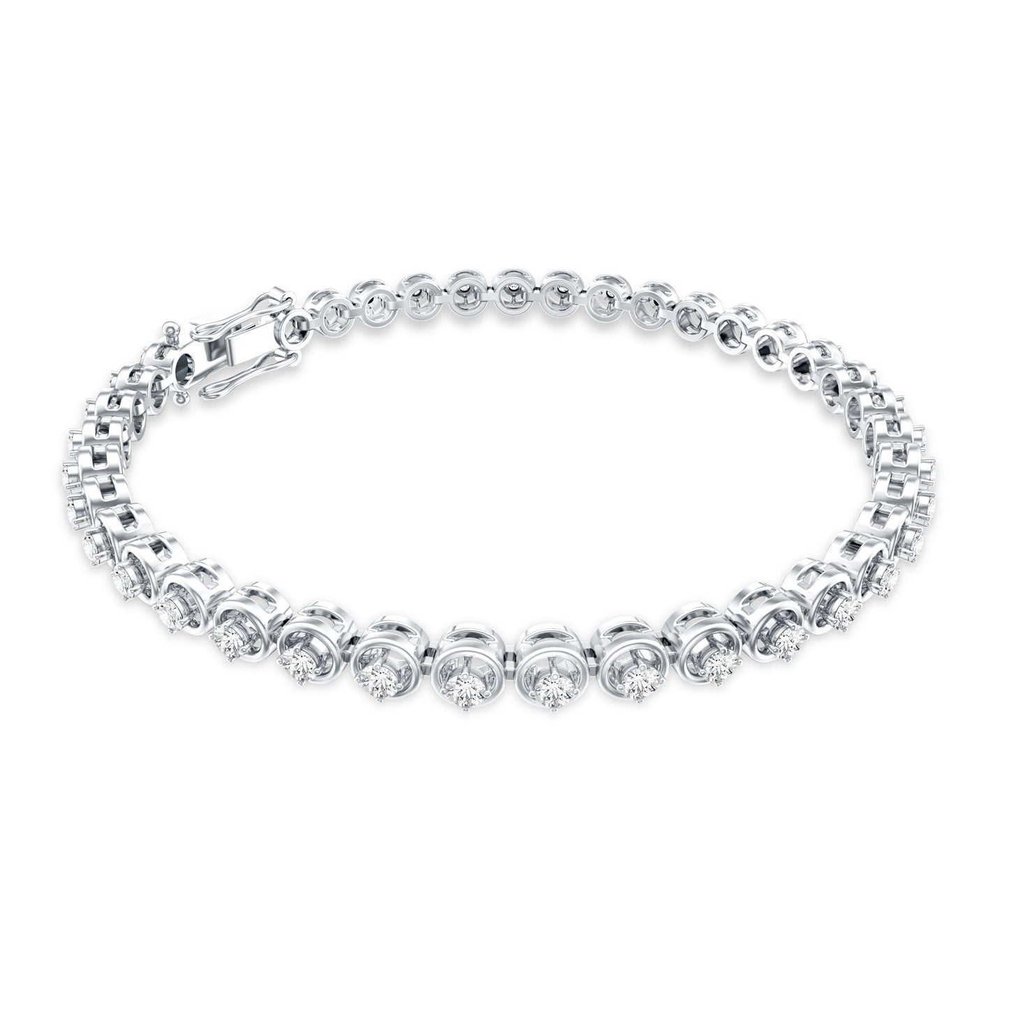 Certified Lab Grown Classic Round Diamond Bridal Tennis Bracelet