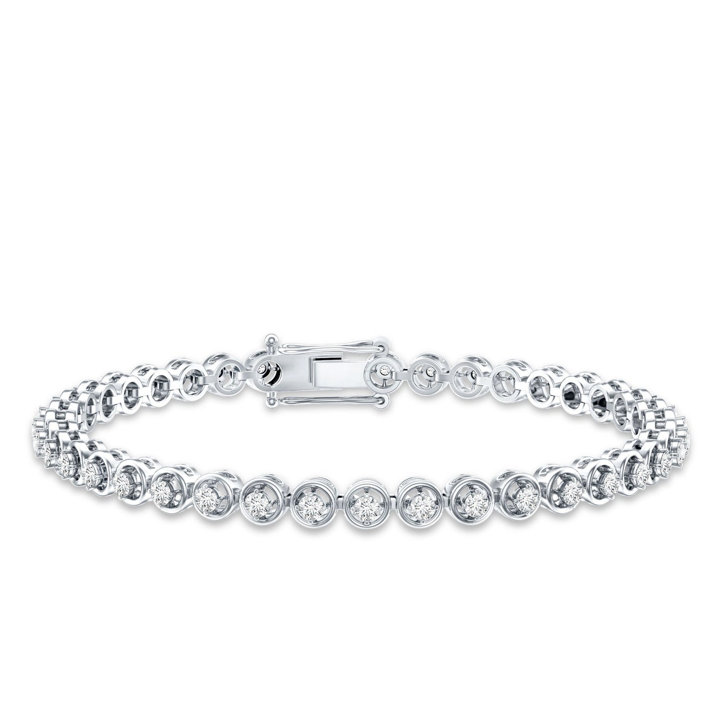 Certified Lab Grown Classic Round Diamond Bridal Tennis Bracelet