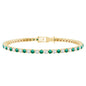 Certified Lab Grown Diamond and Emerald Wedding Tennis Bracelet