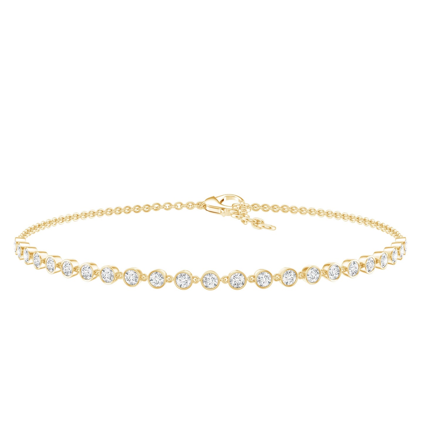 Certified Lab Grown Bezel Set Diamond Eternity Chain Bracelet