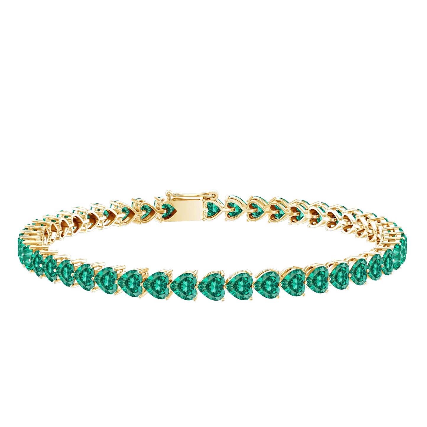 Lab Grown Emerald Heart Tennis Bracelet
