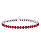 Heart Shape Lab Grown Ruby Tennis Bracelet
