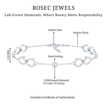 Lab Grown Diamond Infinity Bracelet for Women