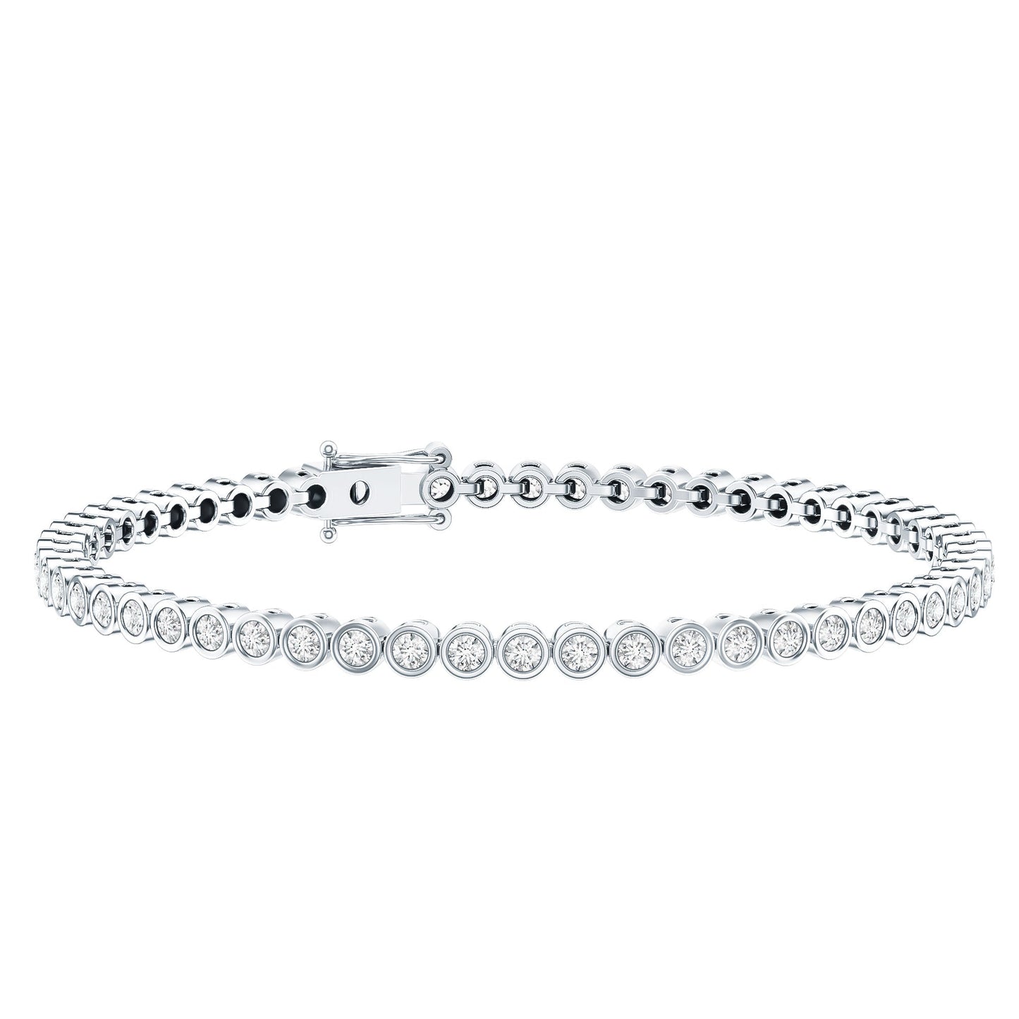 Certified Bezel Set Lab Grown Diamond Tennis Bracelet