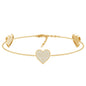 Pave Set Lab Grown Diamond Heart Bracelet for Women