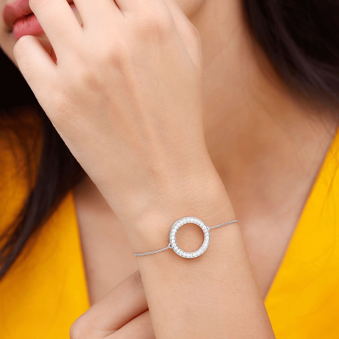 Certified Lab Grown Diamond Circle Bracelet for Women