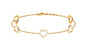 Certified Diamond Heart Chain Bracelet in Prong Setting