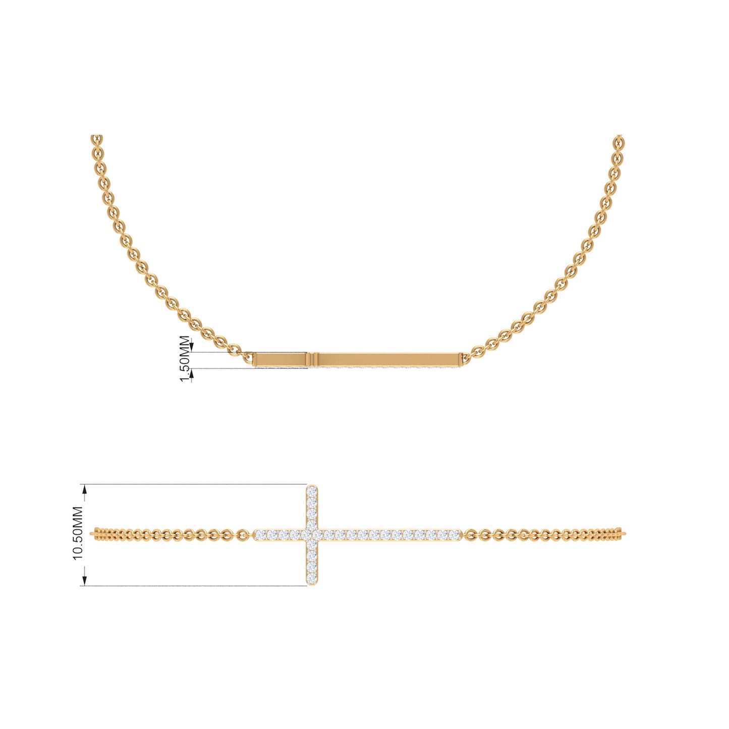 Certified Diamond Sideway Cross Bracelet