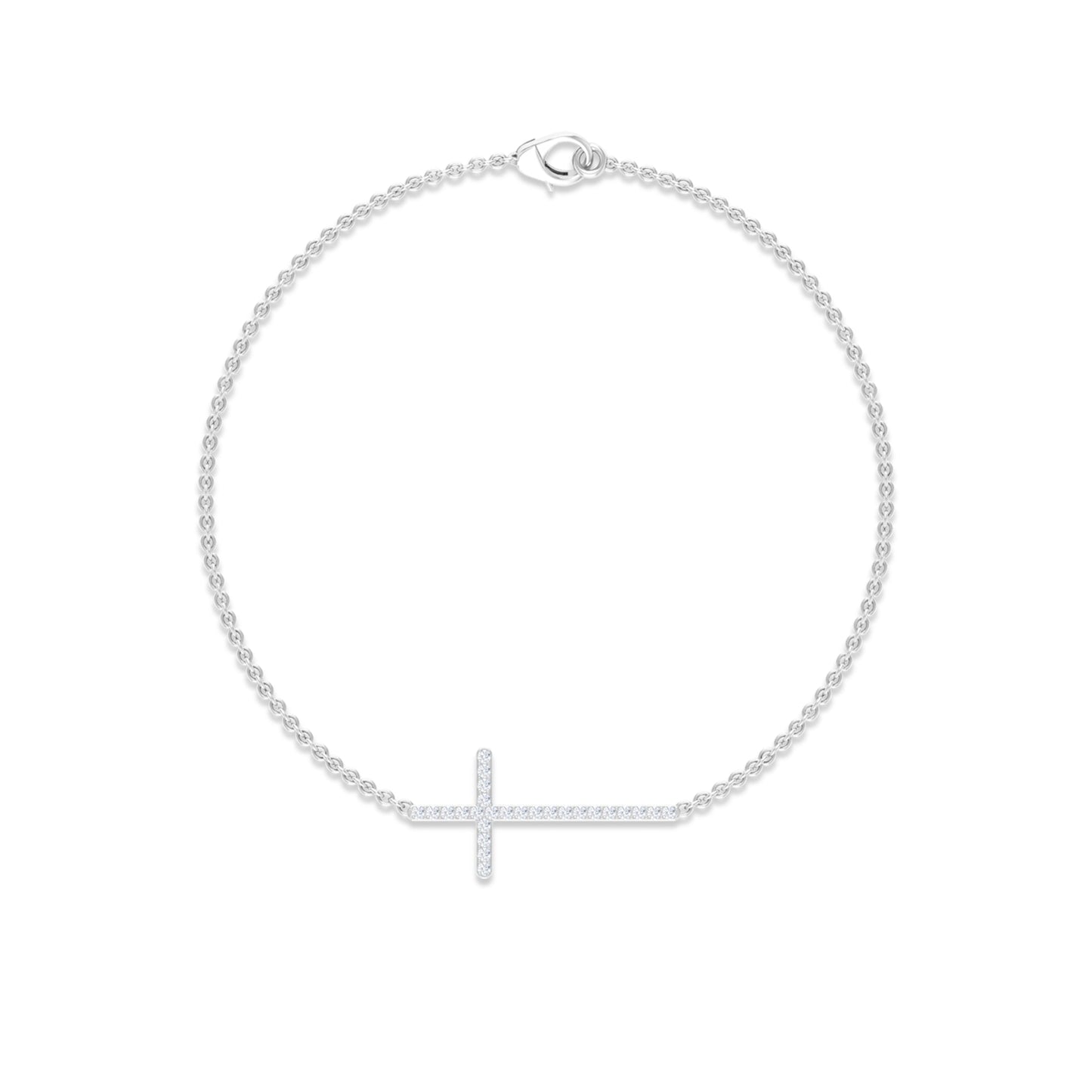 Certified Diamond Sideway Cross Bracelet