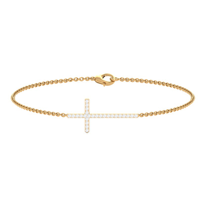 Certified Diamond Sideway Cross Bracelet