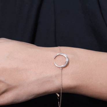 Certified Diamond Moon Chain Bracelet