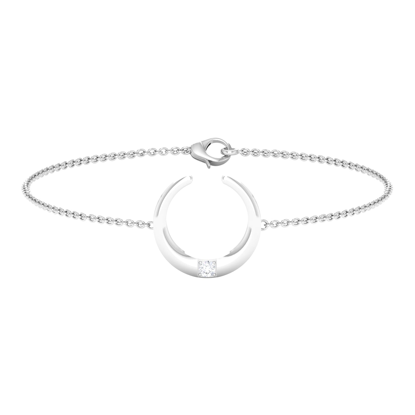 Certified Diamond Moon Chain Bracelet