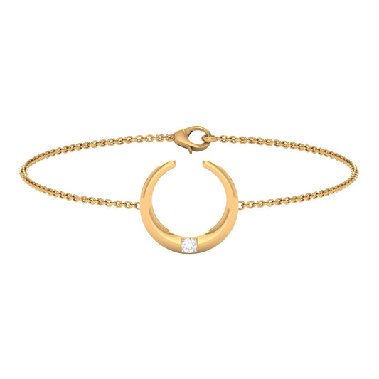 Certified Diamond Moon Chain Bracelet