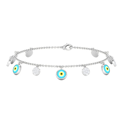 Certified Diamond Evil Eye Chain Bracelet