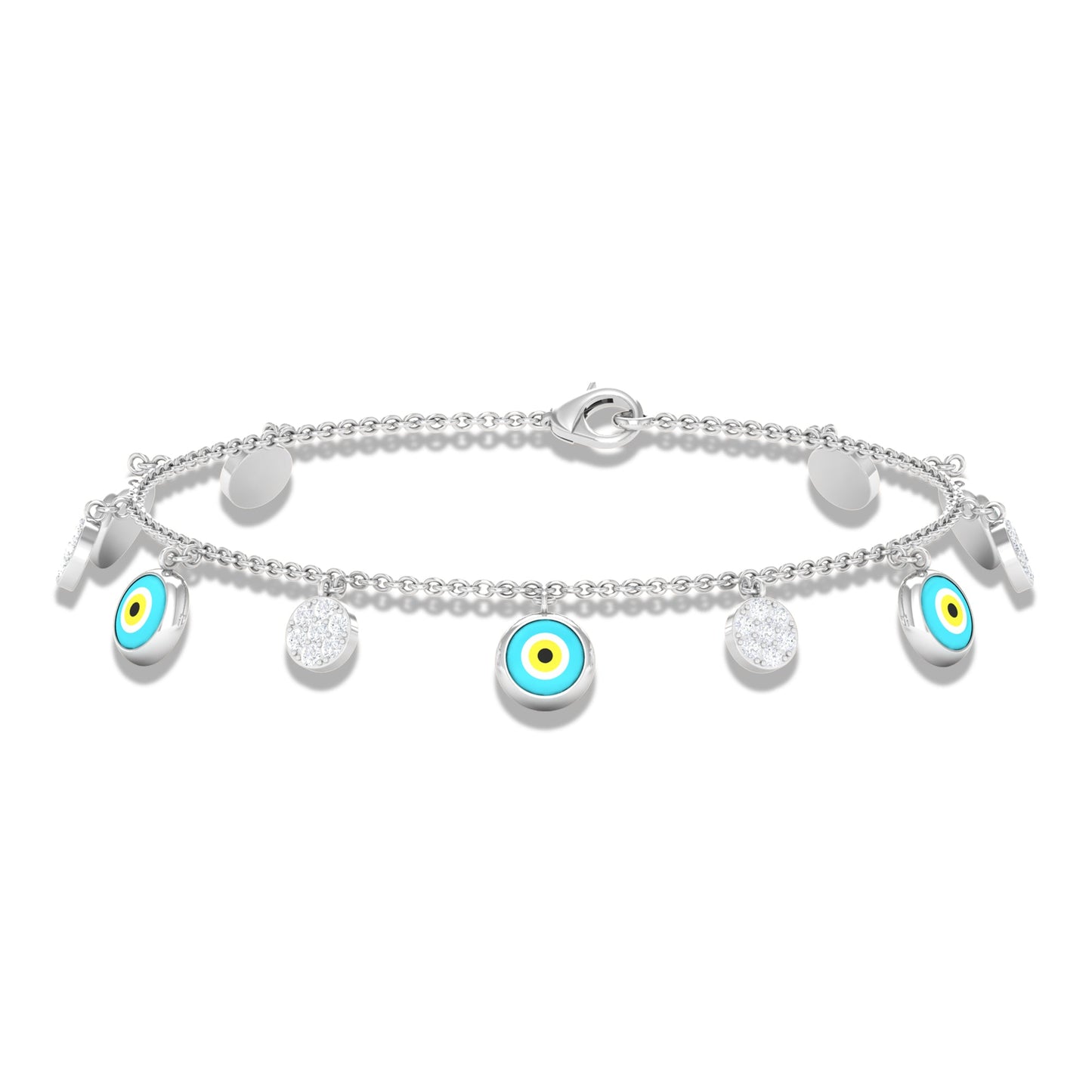 Certified Diamond Evil Eye Chain Bracelet