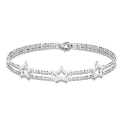 Certified Diamond Star Double Chain Bracelet
