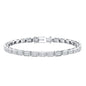 Emerald Cut Lab Grown Diamond Tennis Bracelet in Bezel Setting