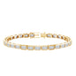 Emerald Cut Lab Grown Diamond Tennis Bracelet in Bezel Setting