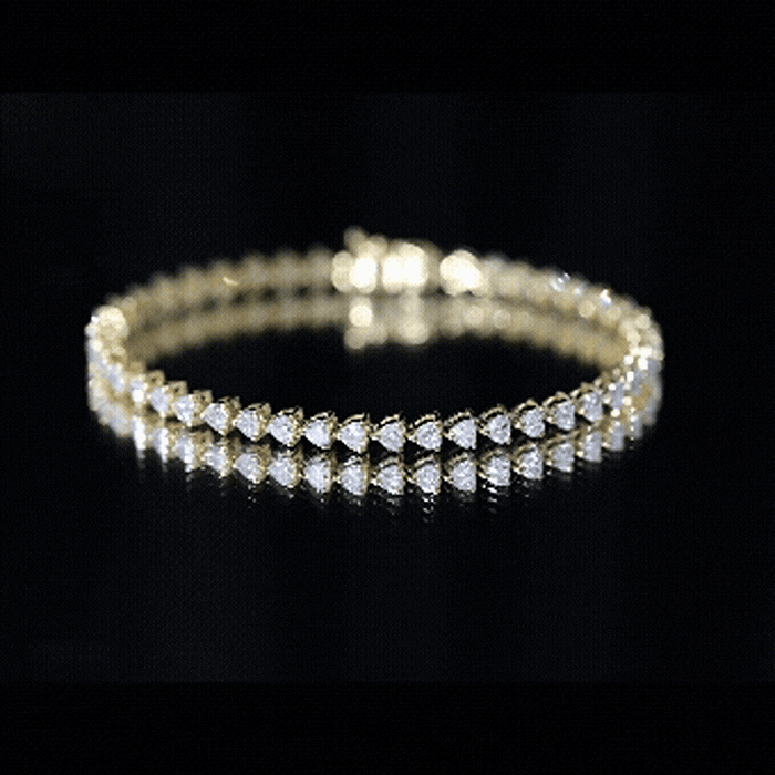 Lab Grown Diamond Heart Tennis Bracelet for Wedding