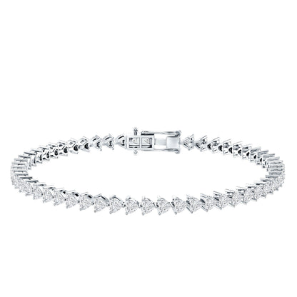Lab Grown Diamond Heart Tennis Bracelet for Wedding