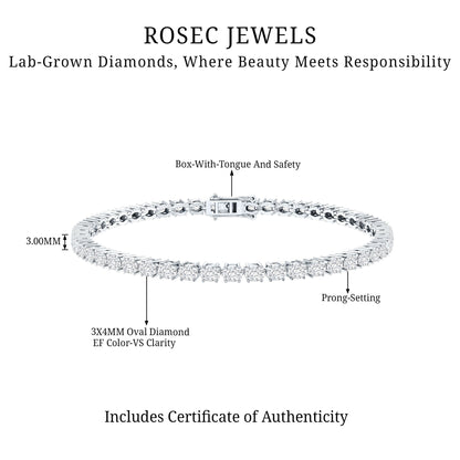East West Oval Lab Grown Diamond Tennis Bracelet