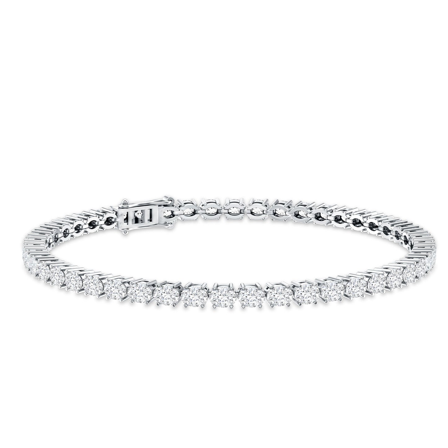 East West Oval Lab Grown Diamond Tennis Bracelet