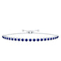 Lab Grown Blue Sapphire Tennis Bolo Bracelet with Rope Chain