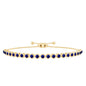 Lab Grown Blue Sapphire Tennis Bolo Bracelet with Rope Chain