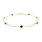 Bezel Set Black Onyx Seven Stone Station Chain Bracelet