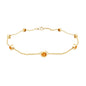 Natural Citrine 7 Stone Station Chain Bracelet for Women