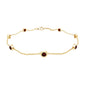 Bezel Set Garnet Seven Stone Station Chain Bracelet