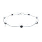 Natural Black Spinel 7 Stone Station Chain Bracelet