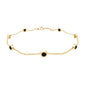 Natural Black Spinel 7 Stone Station Chain Bracelet